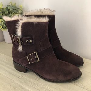 Cole Haan Womens Newburg Neela Faux Fur Lined Waterproof Bootie